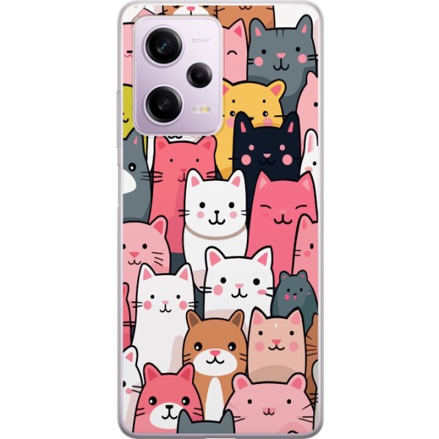 Mobilskal till Xiaomi Redmi Note 12 Pro med Kattmönster motiv
