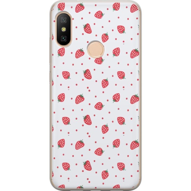 Mobilskal till Xiaomi Redmi 6 Pro med Jordgubbar motiv