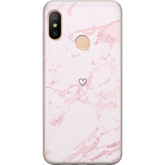 Mobilskal till Xiaomi Redmi 6 Pro med Rosa Hjärta motiv