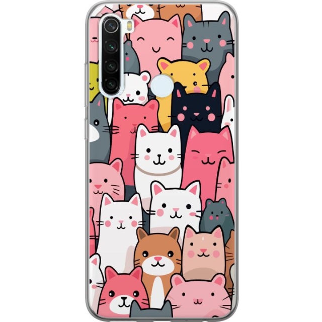 Mobilskal till Xiaomi Redmi Note 8 med Kattmönster motiv