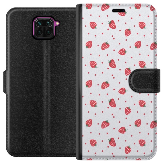 Plånboksfodral till Xiaomi Redmi Note 9 med Jordgubbar motiv