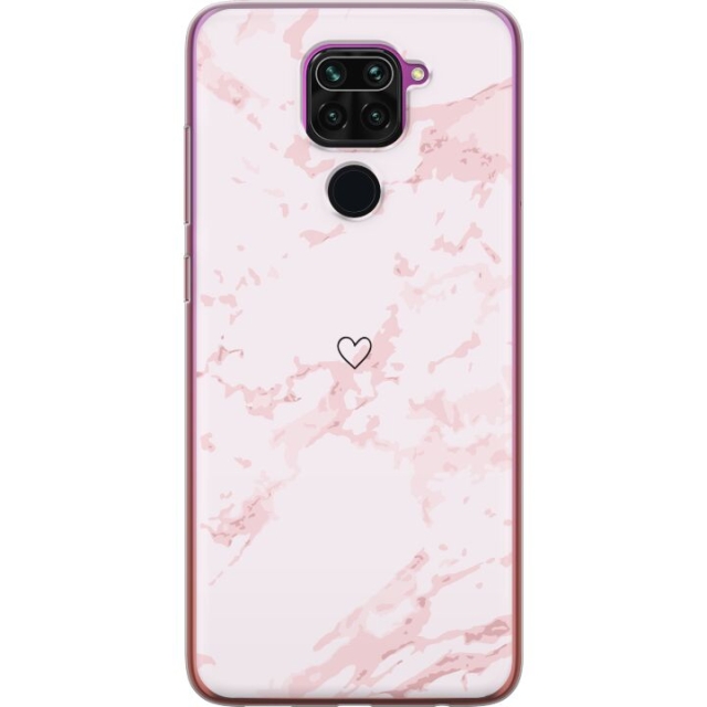Mobilskal till Xiaomi Redmi Note 9 med Rosa Hjärta motiv