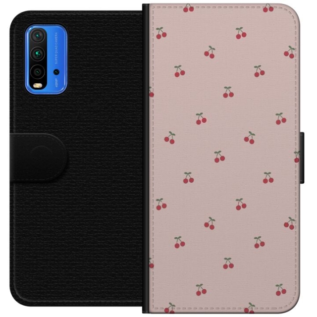 Plånboksfodral till Xiaomi Redmi Note 9 4G med Körsbär motiv