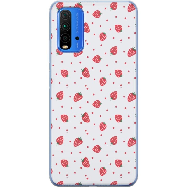 Mobilskal till Xiaomi Redmi Note 9 4G med Jordgubbar motiv