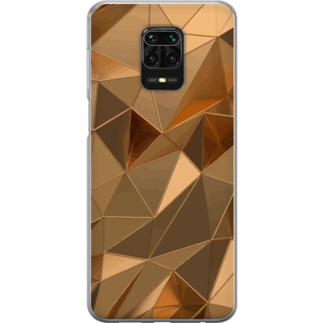 Mobilskal till Xiaomi Redmi Note 9S med 3D Guld motiv