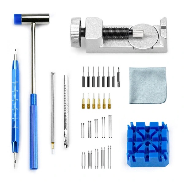 Klockreparationskit i flera delar