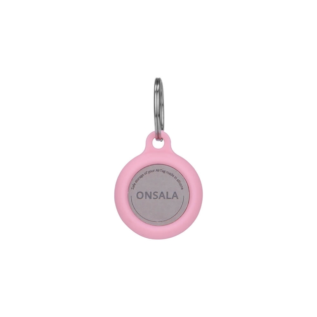 Onsala Airtag Hållare Silikon Rosa med Nyckelring