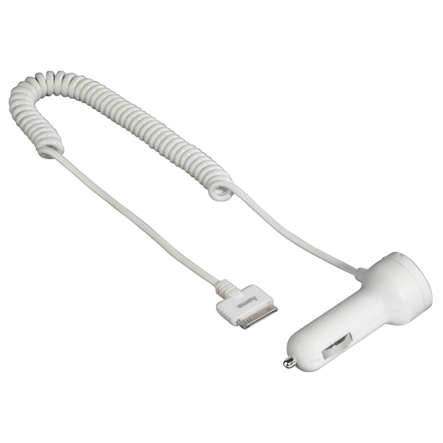 Hama iPhone3/4 Laddare 12V vit 30pin MFI