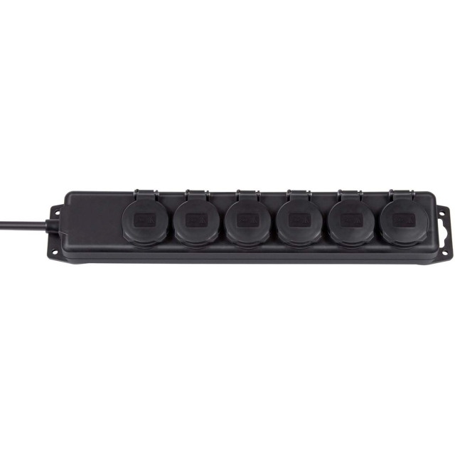 brennenstuhl Grendosa 6-Way 2.00 m Svart - Jordad Kontakt TYPE F