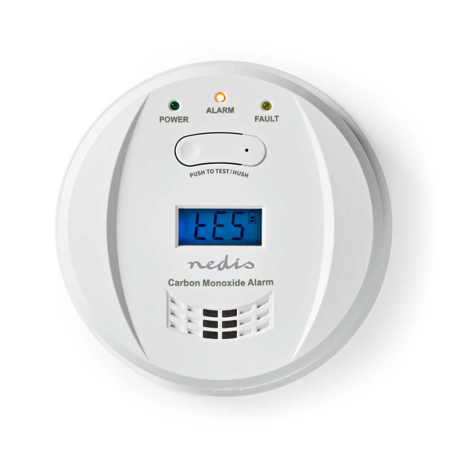Nedis Kolmonoxid Alarm | Batteridriven | Batterilängd upp till: 5 år | Med paus knapp | Med testknapp | 85 dB | Vit