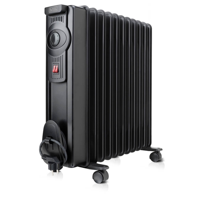 BLACK+DECKER Oljefyllt element 2000W Svart