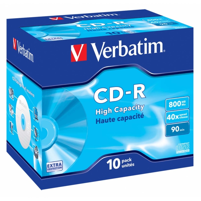 CD-R High Capacity 40x, 800MB, 10-Pack, Jewel Case Extra Protection
