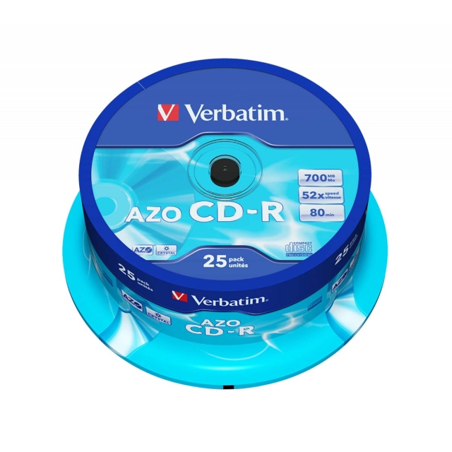 CD-R AZO Crystal 700 MB 52x 25 Packa Axel
