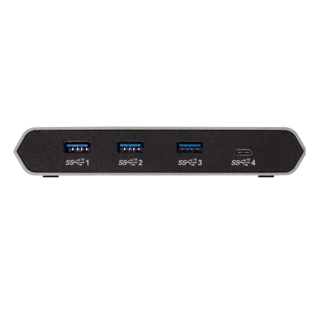 4-Port Hub USB-skrivbord Aluminium/Svart