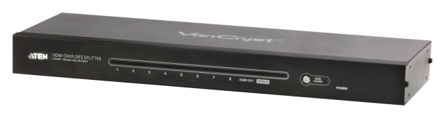 8-Port Cat5 HDMI Splitter Svart