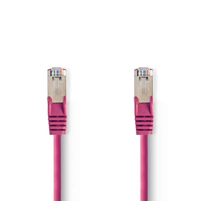 Nedis CAT5e nätverkskabel | SF/UTP | RJ45 hane | RJ45 hane | 20.0 m | Rund | PVC | Rosa | Plastpåse