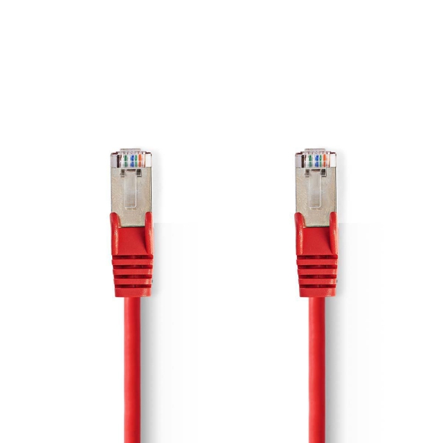 Nedis CAT5e nätverkskabel | SF/UTP | RJ45 hane | RJ45 hane | 5.00 m | Rund | PVC | Röd | Plastpåse
