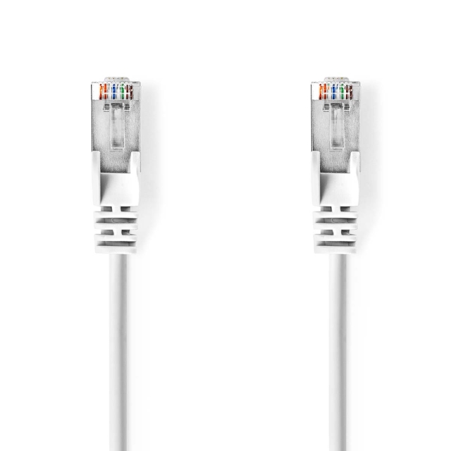 Nedis CAT5e nätverkskabel | SF/UTP | RJ45 hane | RJ45 hane | 0.50 m | Rund | PVC | Vit | Kuvert