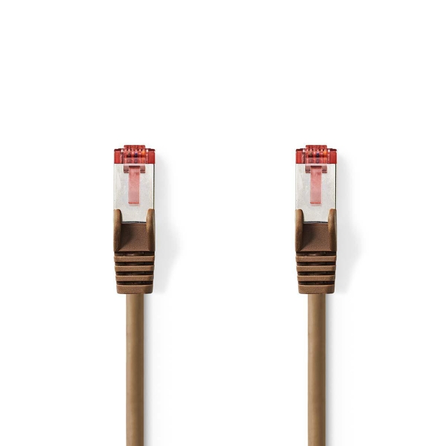 Nedis CAT6 Nätverkskabel | RJ45 hane | RJ45 hane | S/FTP | 10.0 m | Rund | LSZH | Brun | Plastpåse