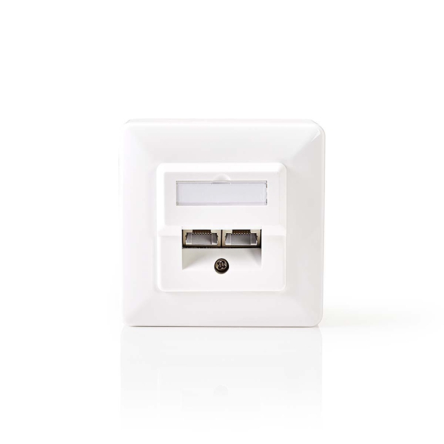 Nedis Nätverksvägglåda | Infälld montering | 2-Port port(s) | CAT5e | Rak | Hona | Guldplaterad | PVC | Vit | Kuvert