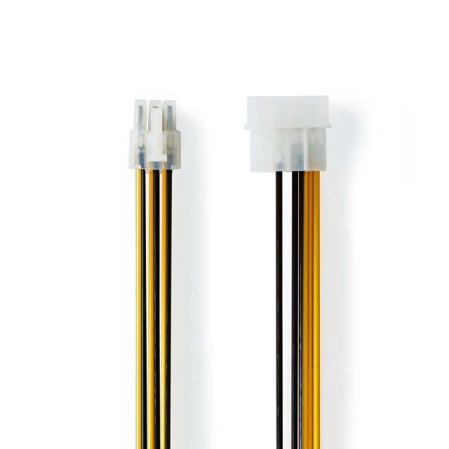 Nedis Intern Strömkabel | Molex Hane | PCI Express Hane | Guldplaterad | 0.20 m | Rund | PVC | Gul / Svart | Kuvert