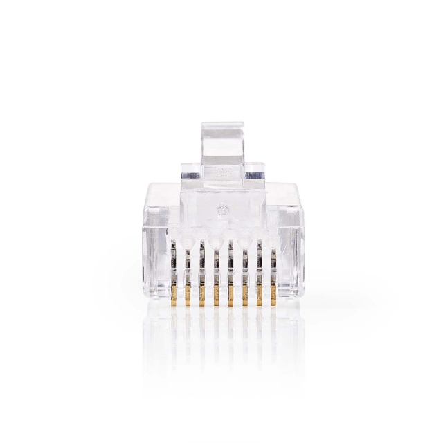 Nedis RJ45-kontakt | Hane | Solid UTP CAT6 | Rak | Guldplaterad | 10 st. | Polycarbonate | Transparent | Låda