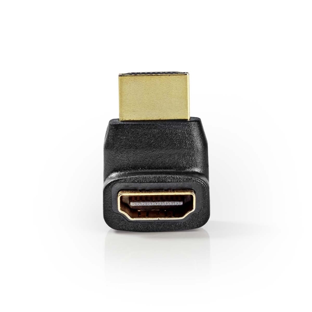 Nedis HDMI™ Adapter | HDMI™ Kontakt | HDMI™ Utgång | Guldplaterad | Vinklat 270° | ABS | Svart | 1 st. | Låda