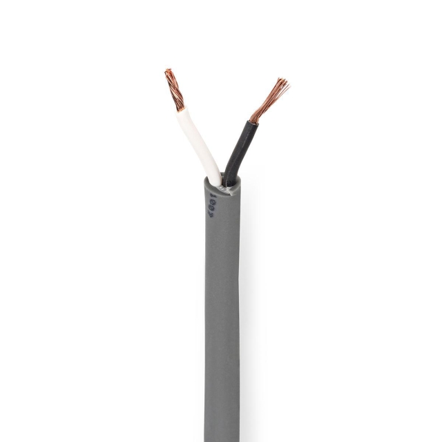 Nedis Högtalarkabel | 2 x 1.50 mm² | Koppar | 100.0 m | Rund | PVC | Mörkgrå | Rulle