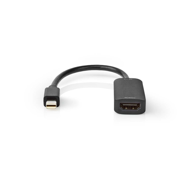 Nedis Mini Displayport-kabel | DisplayPort 1.4 | Mini DisplayPort Hane | HDMI™ Utgång | 48 Gbps | Nickelplaterad | 0.20 m | Rund | PVC | Svart | Plastpåse