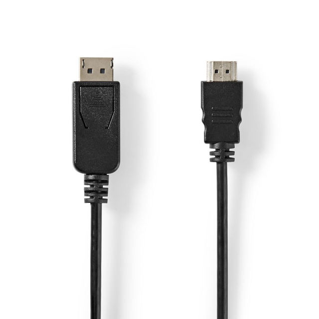 Nedis Displayport-kabel | DisplayPort Hane | HDMI™ Hane | 4K@30Hz | Nickelplaterad | 2.00 m | Rund | PVC | Svart | Tag