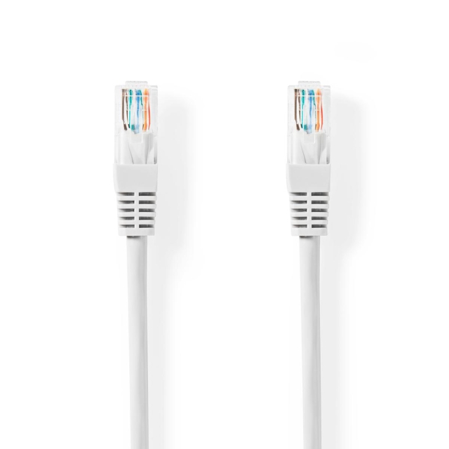 Cat 5e kabel | U/UTP | RJ45 hane | RJ45 hane | 5.00 m | Rund | PVC | Vit | Tag