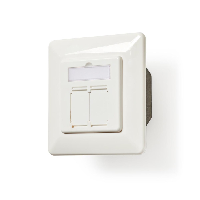 Nedis Nätverksvägglåda | Infälld montering | 2-Port port(s) | CAT6a | Rak | Hona | Guldplaterad | PVC | Vit | Kuvert