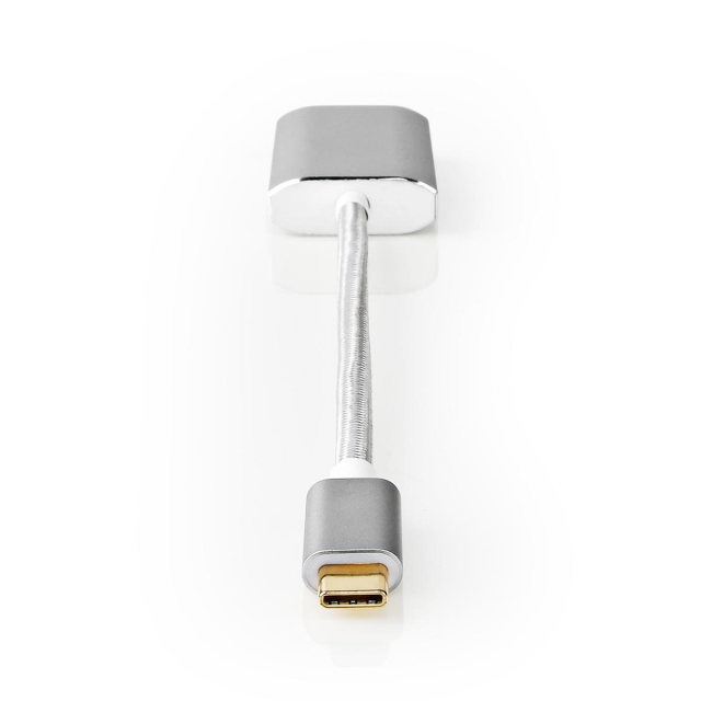 Nedis USB-C™ Adapter | USB 3.2 Gen 1 | USB-C™ Hane | HDMI™ Utgång | 4K@60Hz | Power delivery | 0.20 m | Rund | Guldplaterad | Flätad / Nylon | Silver | Kartong med täckt fönster