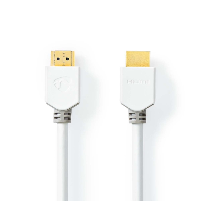 Nedis High Speed HDMI ™ kabel med Ethernet | HDMI™ Kontakt | HDMI™ Kontakt | 4K@60Hz | ARC | 18 Gbps | 3.00 m | Rund | PVC | Vit | Låda