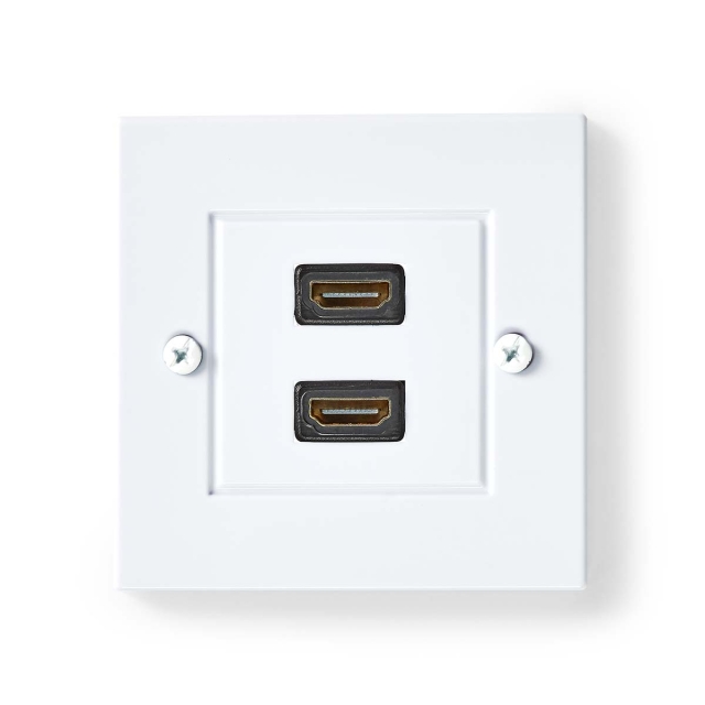 Nedis HDMI™ Vägglåda | 2x HDMI™ Female | 4K@60Hz | HDMI™ Utgång | Svart | 18 Gbps | Guldplaterad | Kuvert