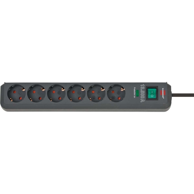 brennenstuhl Surge Skyddad Extension Socket Eco-Line 6-Way1.50 m - Jordad Kontakt