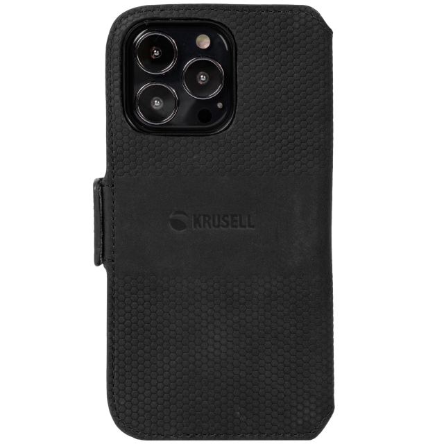Krusell Leather Phone Wallet iPhone 13 Pro Svart