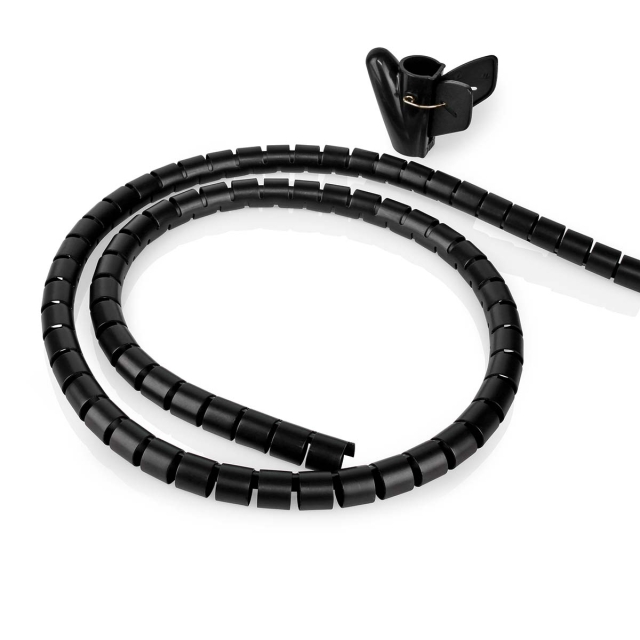 Nedis Kabelhantering | Spiral ärm | 1 st. | Maximal kabeltjocklek: 22 mm | PE | Svart