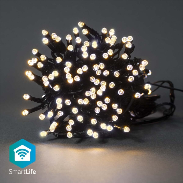 Nedis SmartLife Julbelysning | Sträng | Wi-Fi | Varm Vit | 200 LED