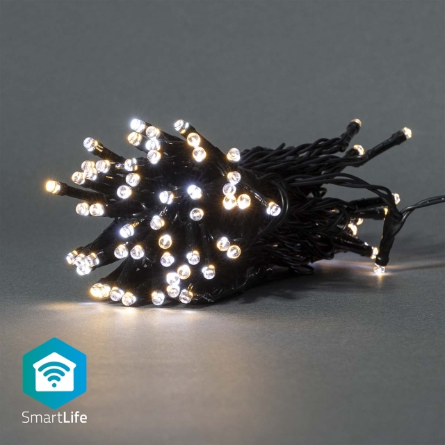Nedis SmartLife Julbelysning | Sträng | Wi-Fi | Varm till cool vit | 50 LED
