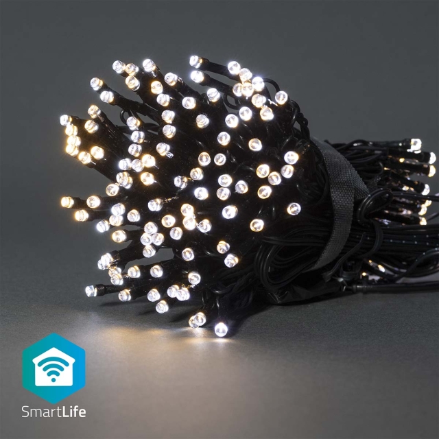 Nedis SmartLife Julbelysning | Sträng | Wi-Fi | Varm till cool vit | 200 LED