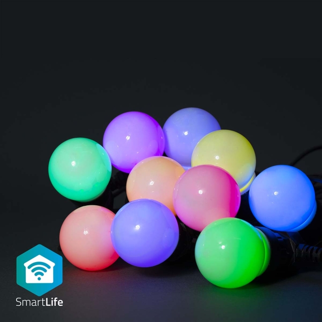 Nedis SmartLife Dekorativa Lampor | Festljus | Wi-Fi | RGB / Vit | 10 LED