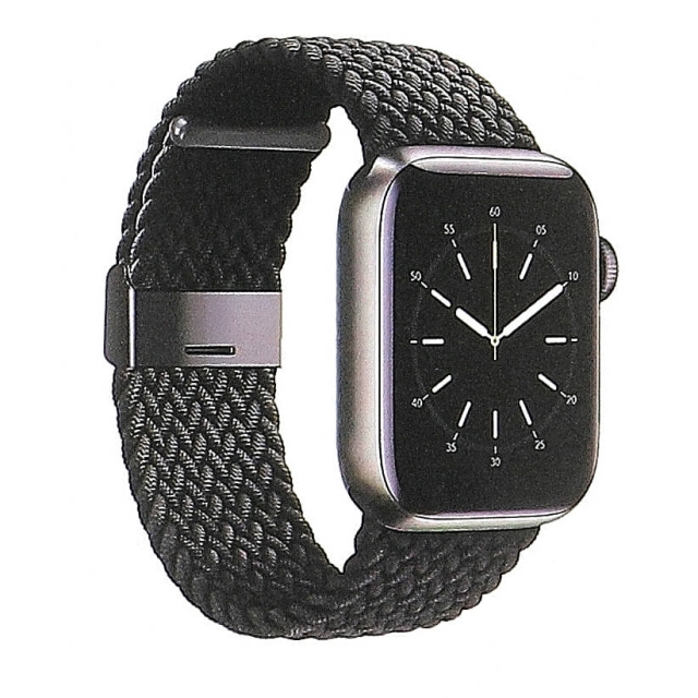 Gear Klockarmband Flätat SVART Apple Watch 42/44/45mm