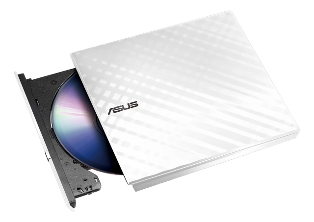 ASUS SDRW-08D2S-U LITE Portabel 8X DVD-brännare med M-DISC-stöd, Vit