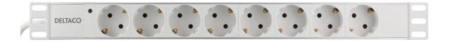 Deltaco Power strip, 8xCEE 7/3, 1xCEE 7/7, 2m, cable, white