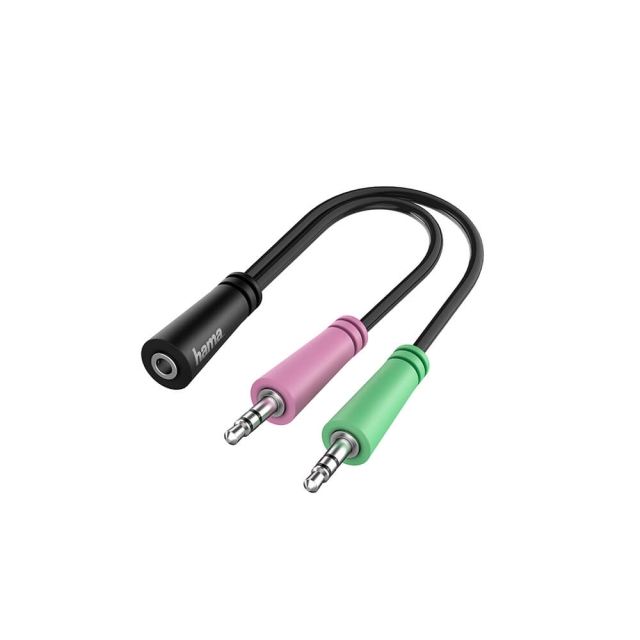 Hama Adapter Audio 3.5 Hona till 2x 3.5 Hane