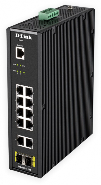 dlink 12-Port Gigabit Smart Managed Industrial Switch, black