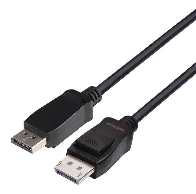 Deltaco DisplayPort-kabel, 3m, 8K, DP 1.4, DSC 1.2, LSZH svart