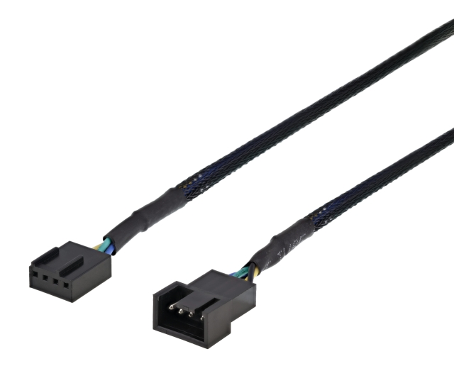 Deltaco Extension cable for 4-pin fans 0.6m, black