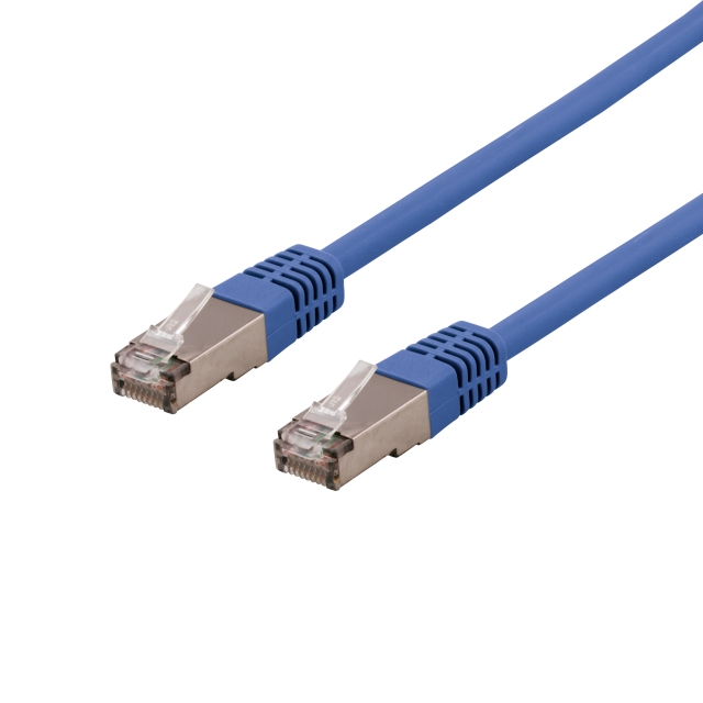 Deltaco U/FTP Cat6a patch cable, LSZH, 2m, blue